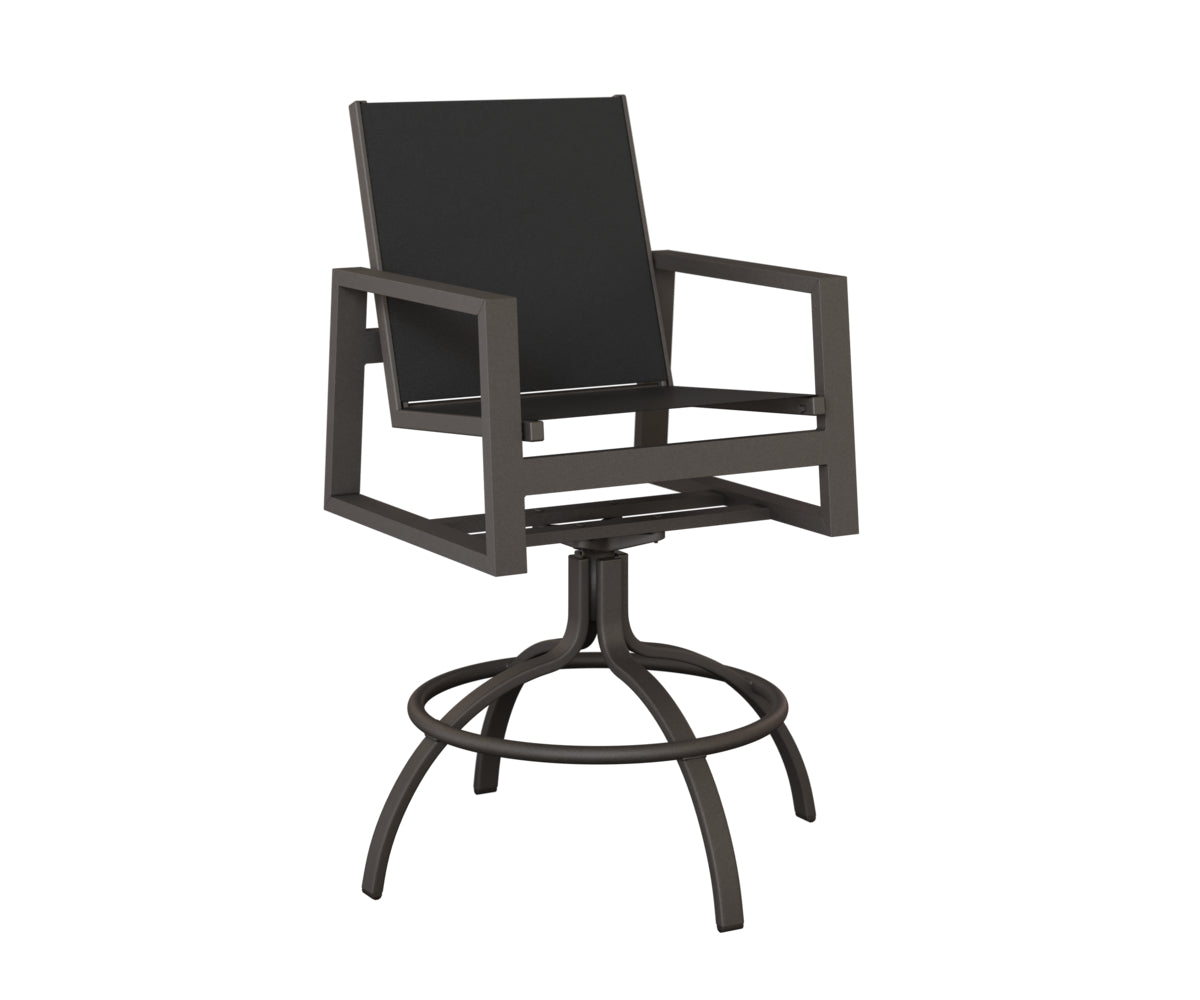 Vida Padded Sling Swivel Bar Chair