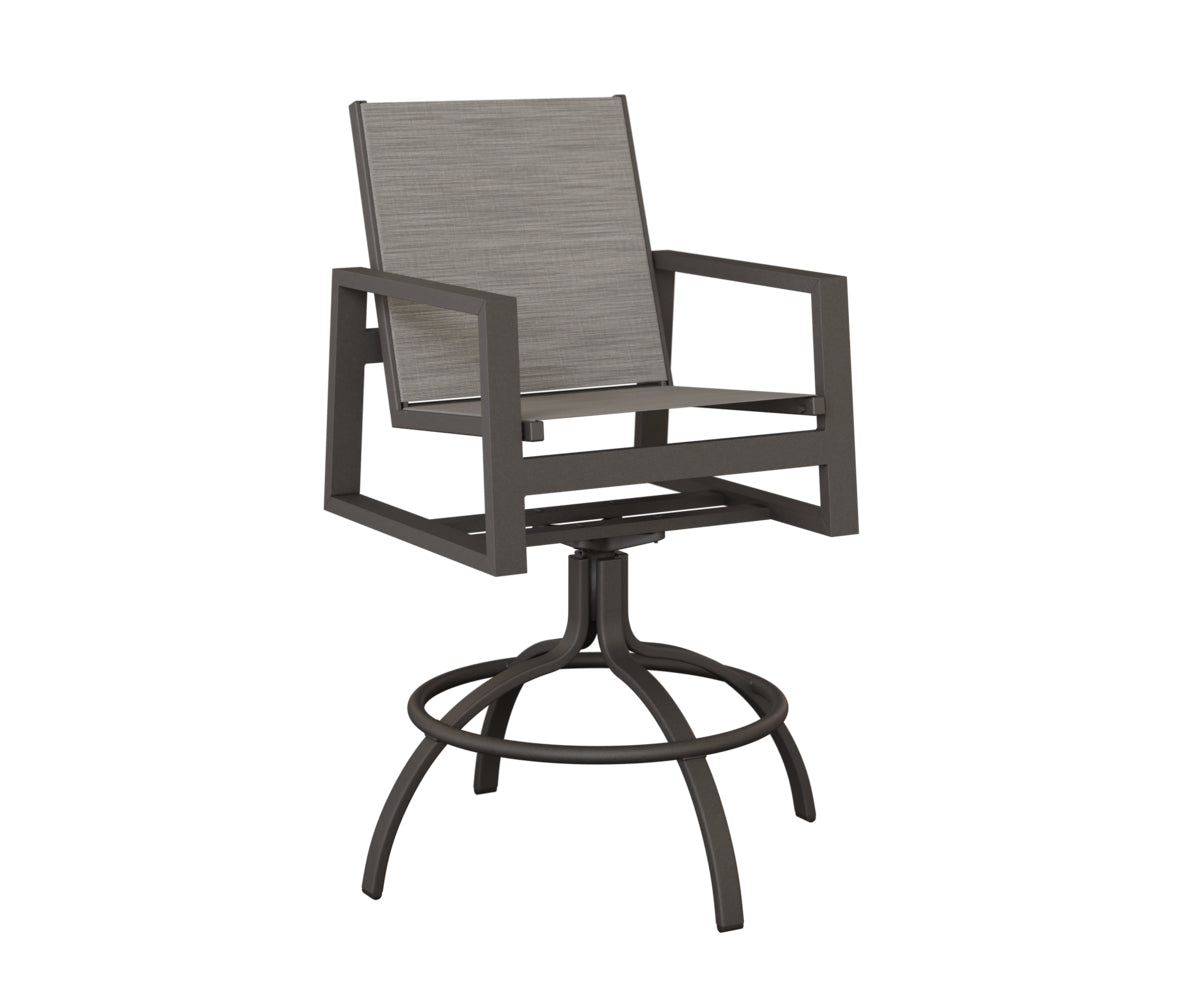Vida Padded Sling Swivel Bar Chair