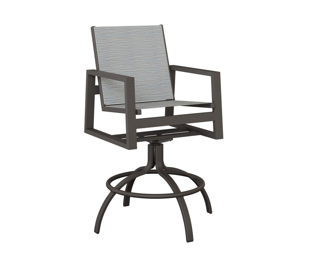 Vida Padded Sling Swivel Bar Chair