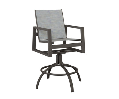 Vida Padded Sling Swivel Bar Chair
