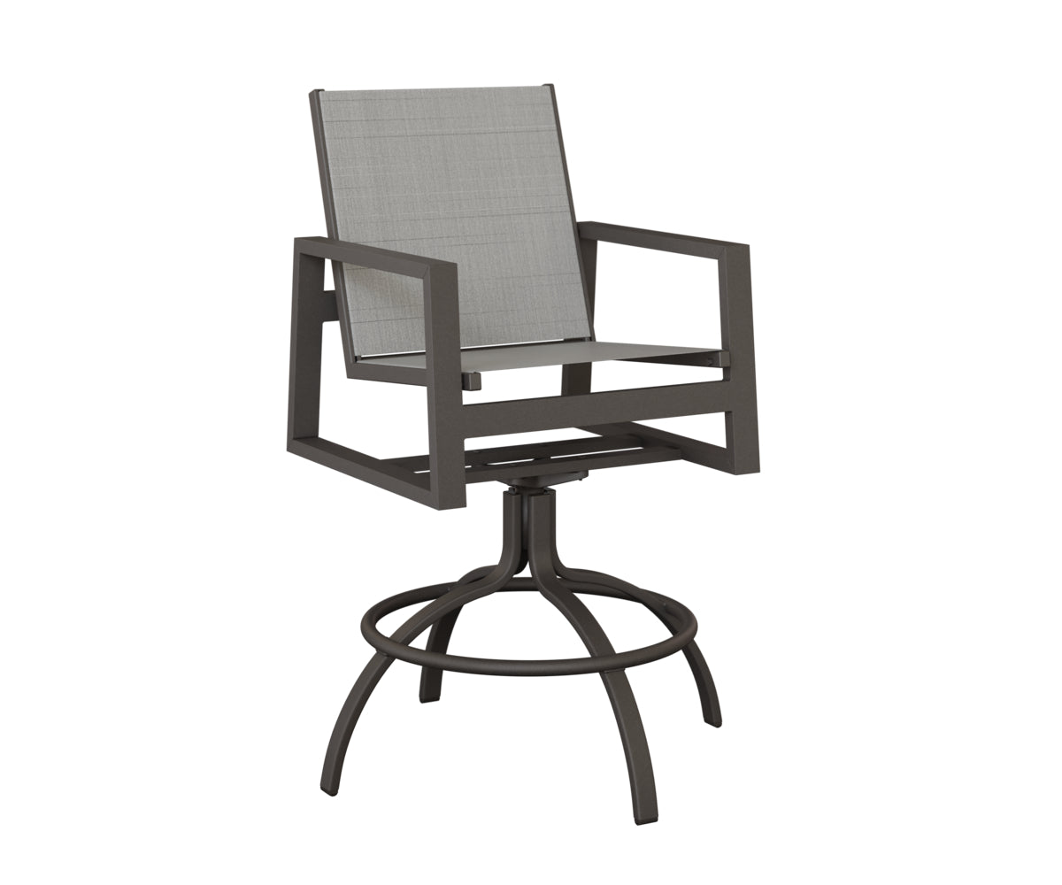 Vida Padded Sling Swivel Bar Chair