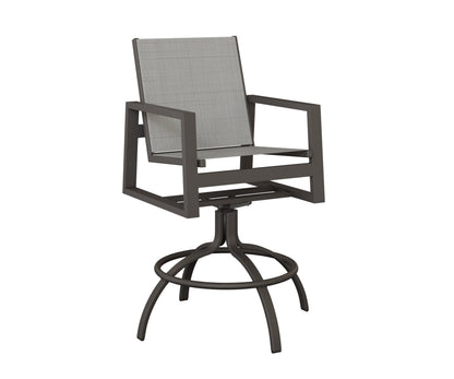 Vida Padded Sling Swivel Bar Chair