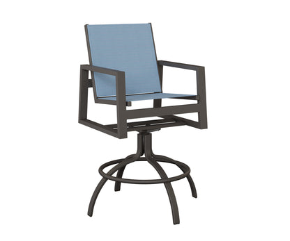 Vida Padded Sling Swivel Bar Chair