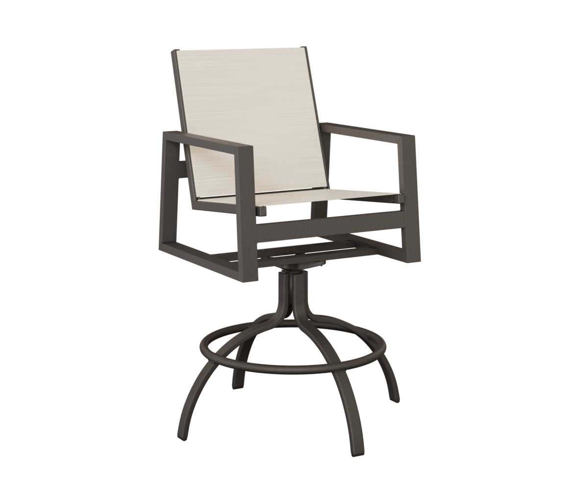 Vida Padded Sling Swivel Bar Chair