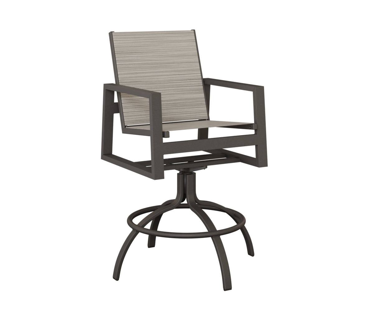 Vida Padded Sling Swivel Bar Chair