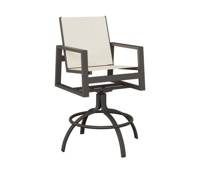 Vida Padded Sling Swivel Bar Chair