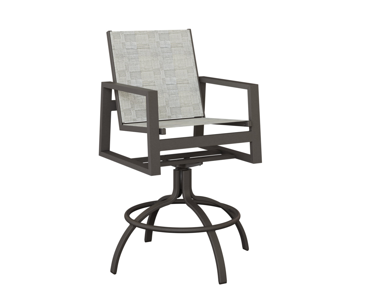 Vida Padded Sling Swivel Bar Chair