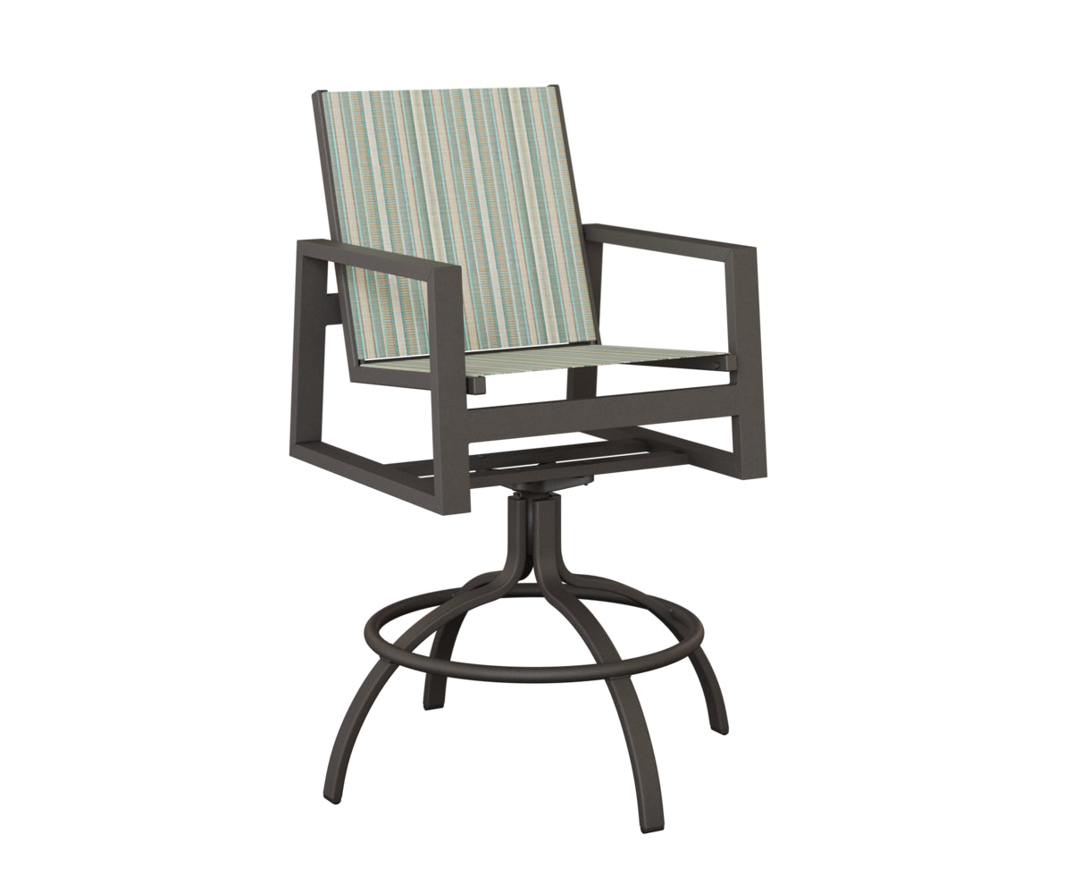 Vida Padded Sling Swivel Bar Chair