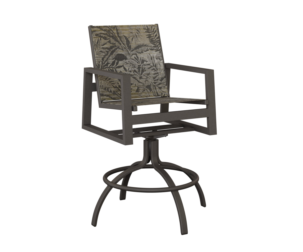 Vida Padded Sling Swivel Bar Chair