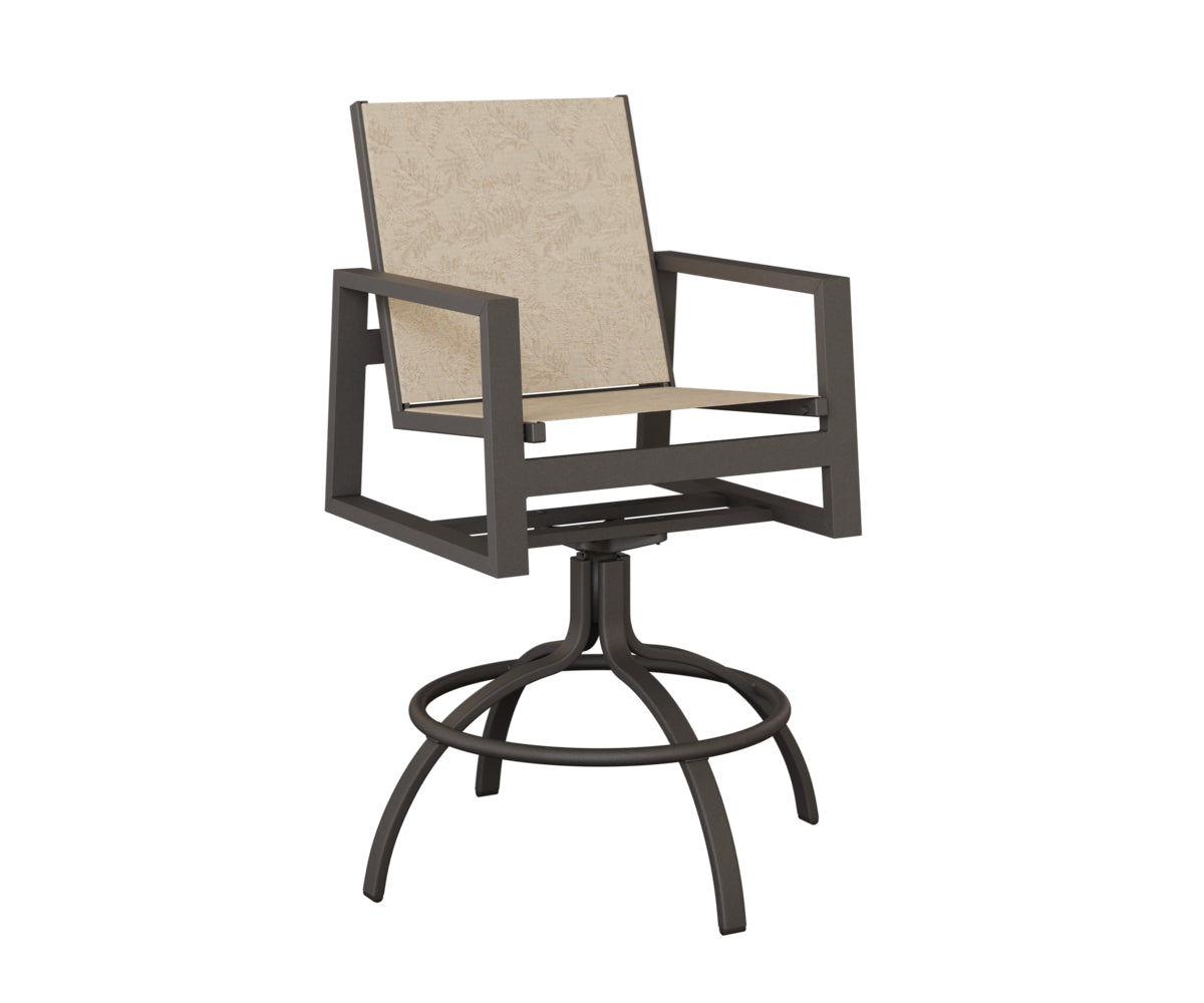 Vida Padded Sling Swivel Bar Chair