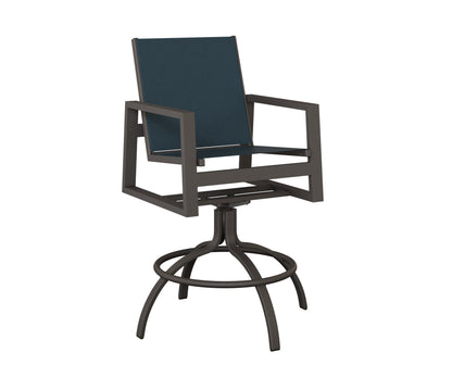 Vida Padded Sling Swivel Bar Chair