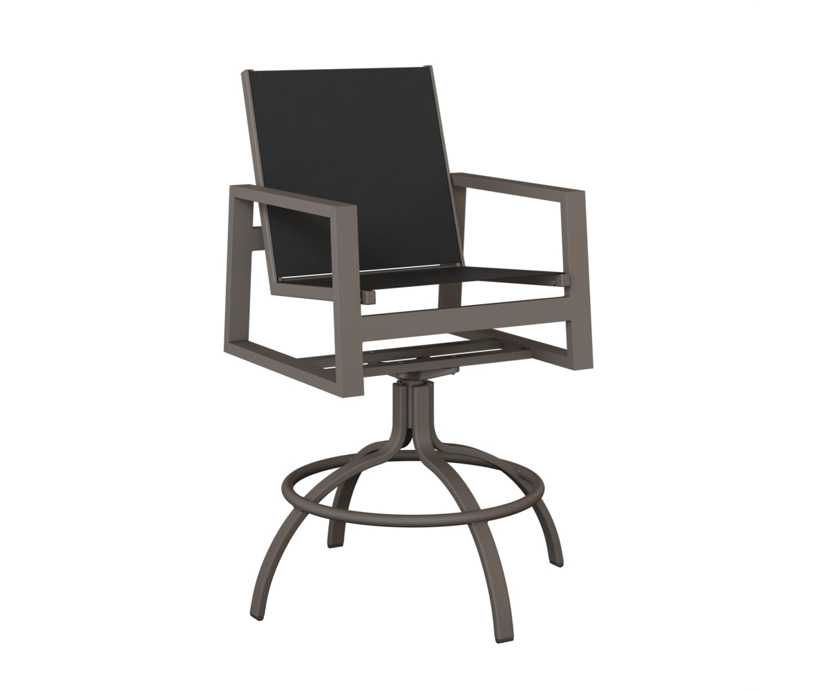 Vida Padded Sling Swivel Bar Chair