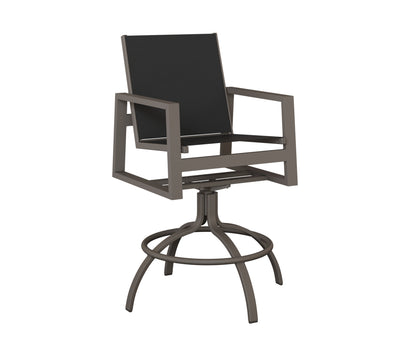 Vida Padded Sling Swivel Bar Chair