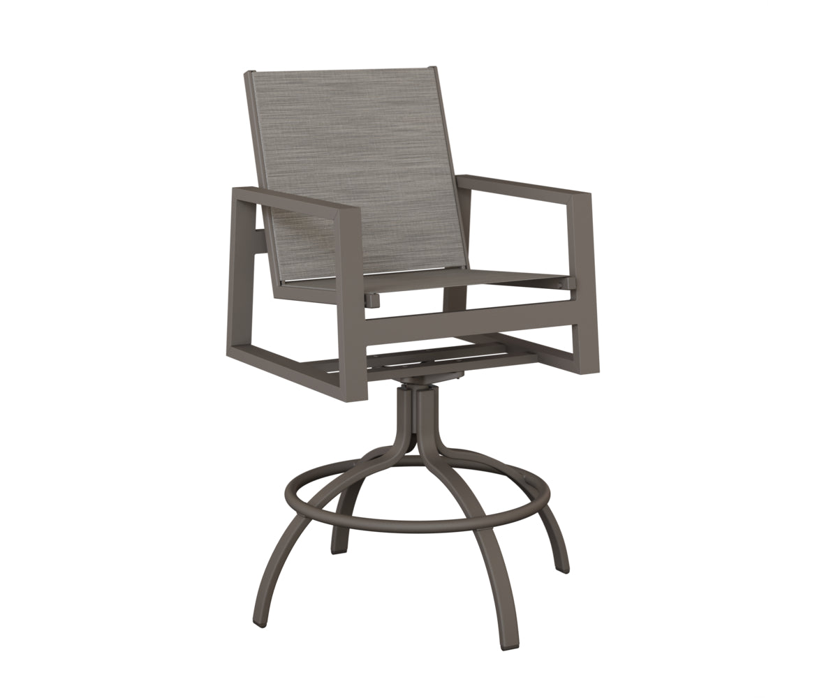 Vida Padded Sling Swivel Bar Chair