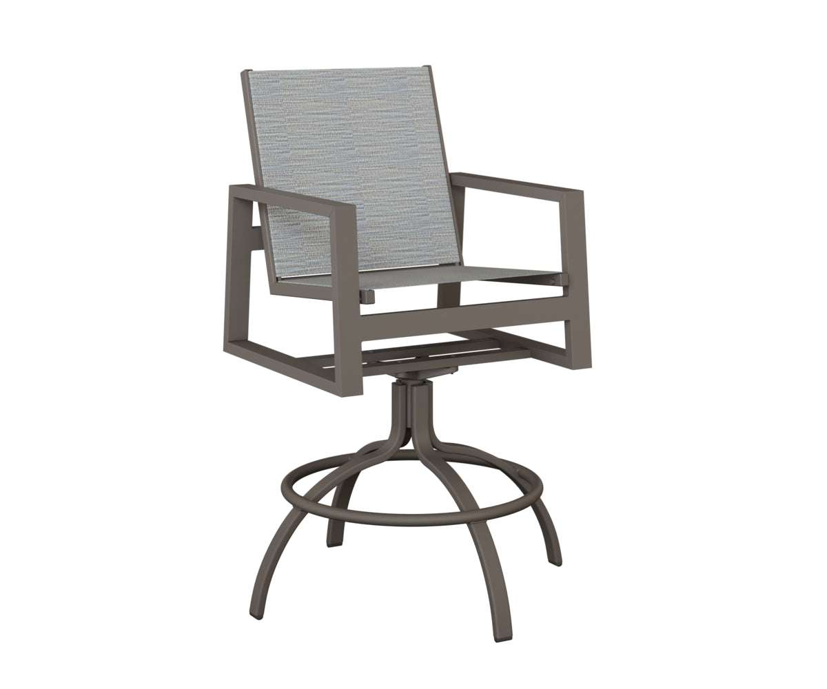 Vida Padded Sling Swivel Bar Chair