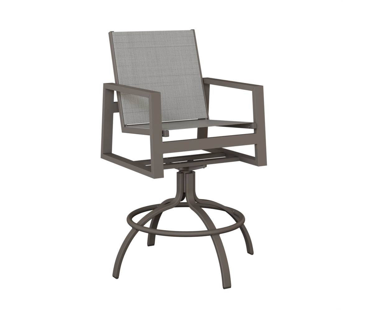 Vida Padded Sling Swivel Bar Chair
