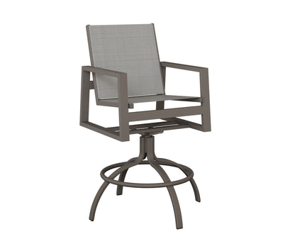 Vida Padded Sling Swivel Bar Chair