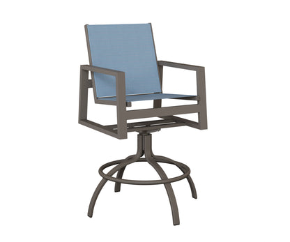 Vida Padded Sling Swivel Bar Chair