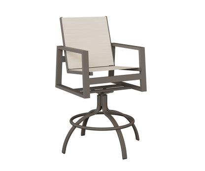 Vida Padded Sling Swivel Bar Chair