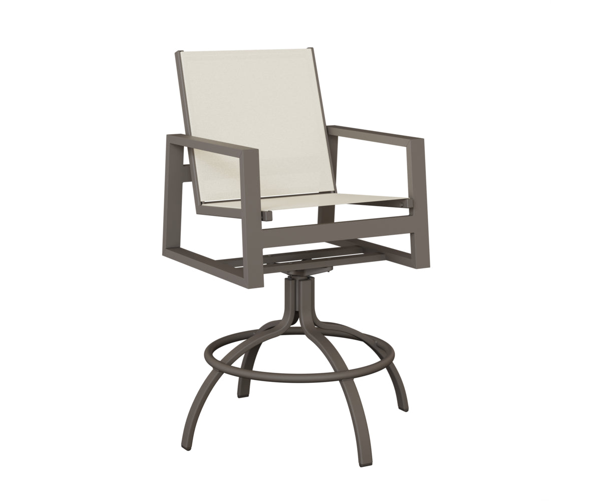 Vida Padded Sling Swivel Bar Chair