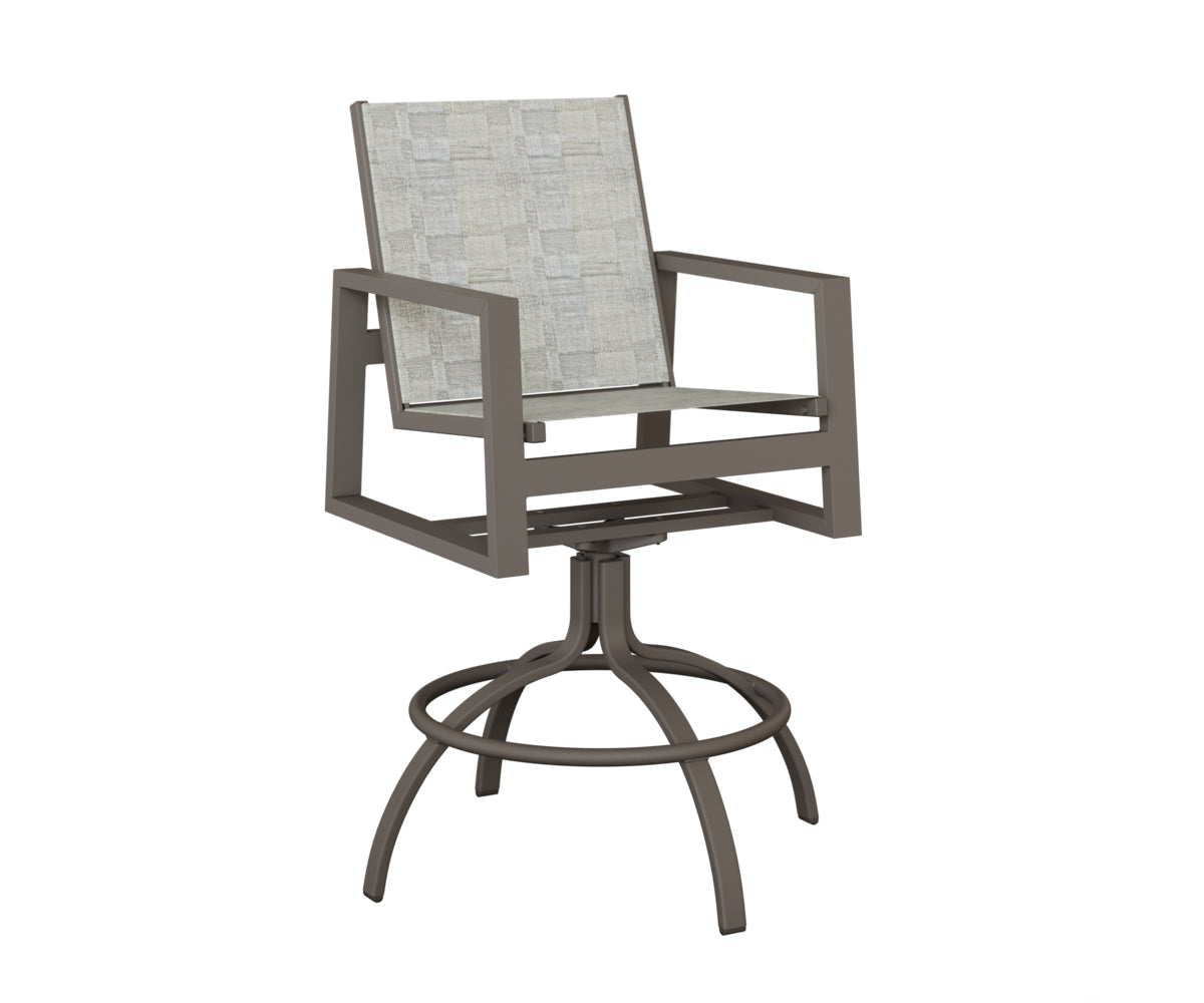 Vida Padded Sling Swivel Bar Chair