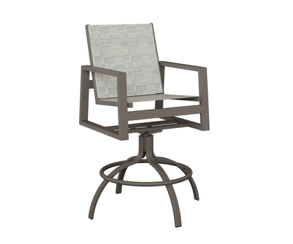 Vida Padded Sling Swivel Bar Chair
