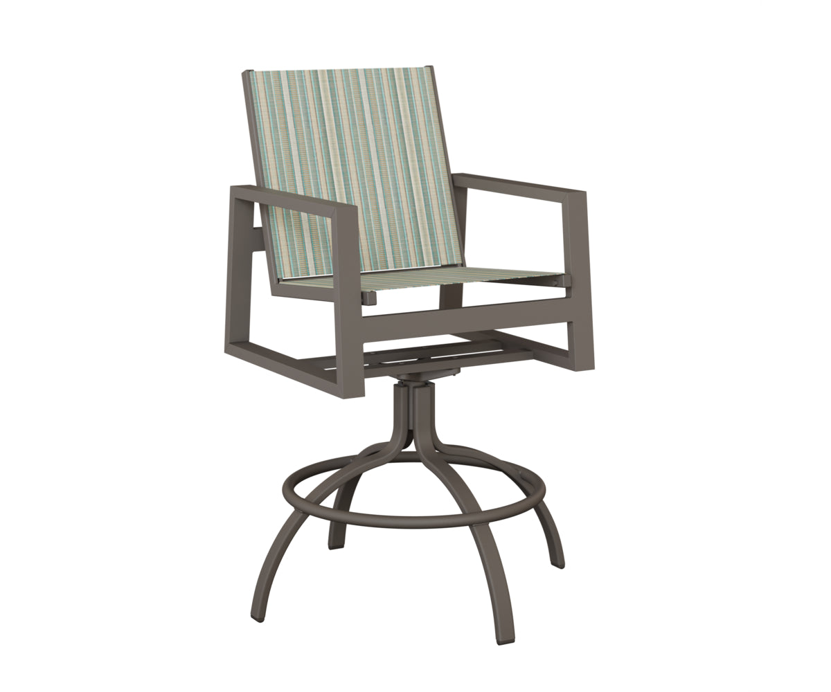 Vida Padded Sling Swivel Bar Chair