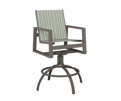 Vida Padded Sling Swivel Bar Chair