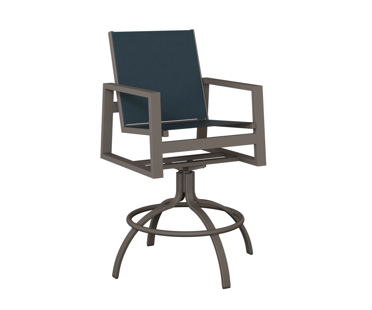 Vida Padded Sling Swivel Bar Chair