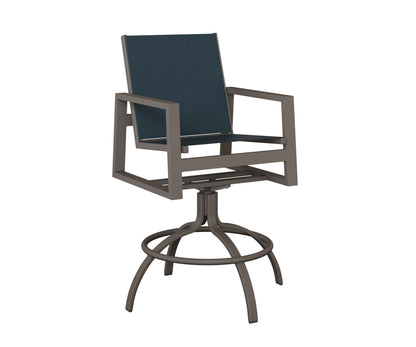 Vida Padded Sling Swivel Bar Chair