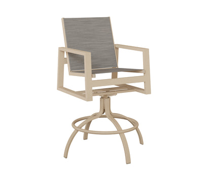Vida Padded Sling Swivel Bar Chair