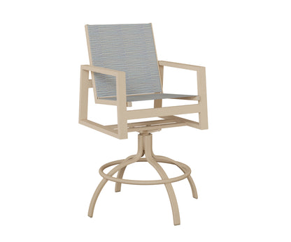 Vida Padded Sling Swivel Bar Chair