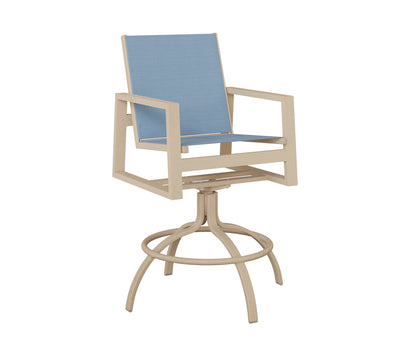 Vida Padded Sling Swivel Bar Chair
