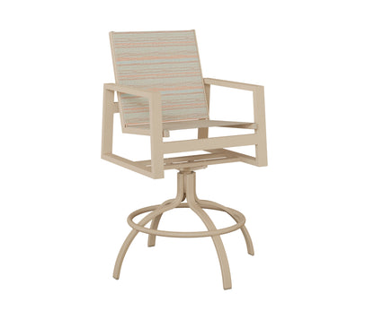 Vida Padded Sling Swivel Bar Chair