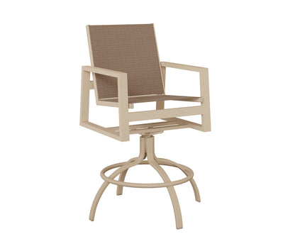 Vida Padded Sling Swivel Bar Chair
