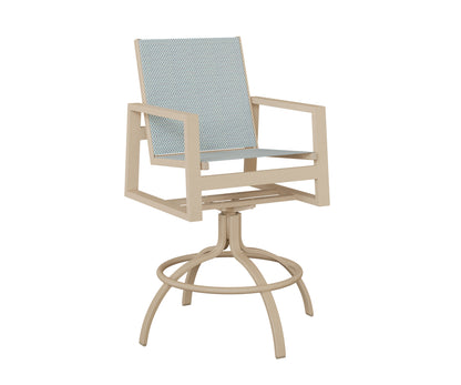 Vida Padded Sling Swivel Bar Chair