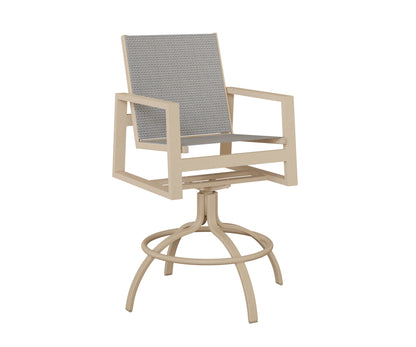 Vida Padded Sling Swivel Bar Chair
