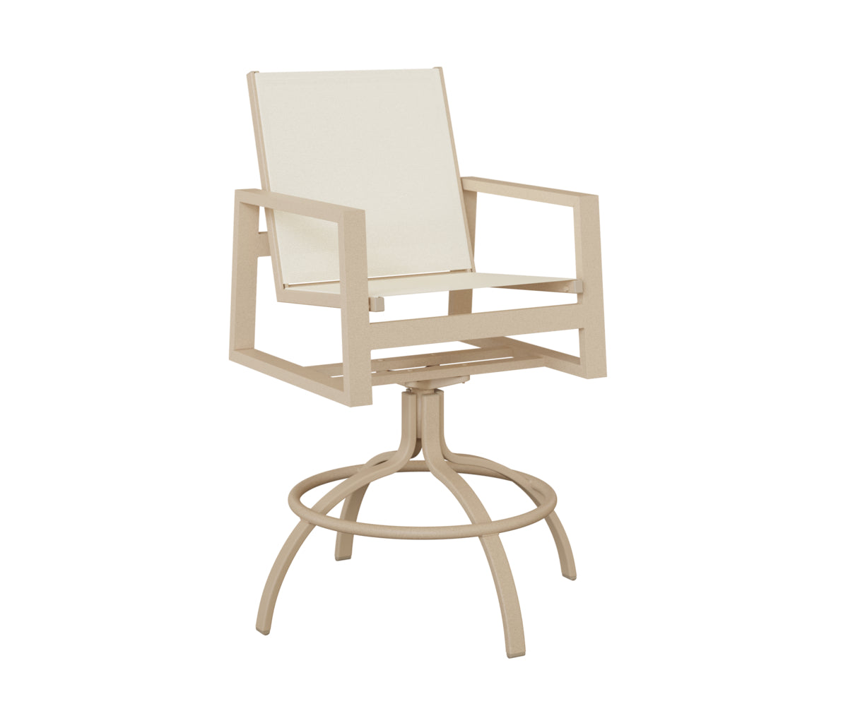 Vida Padded Sling Swivel Bar Chair