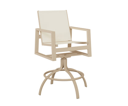 Vida Padded Sling Swivel Bar Chair
