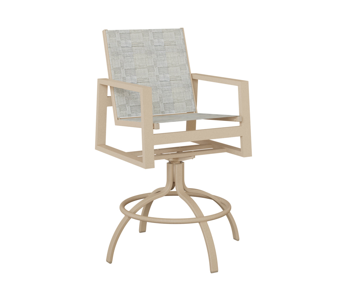 Vida Padded Sling Swivel Bar Chair