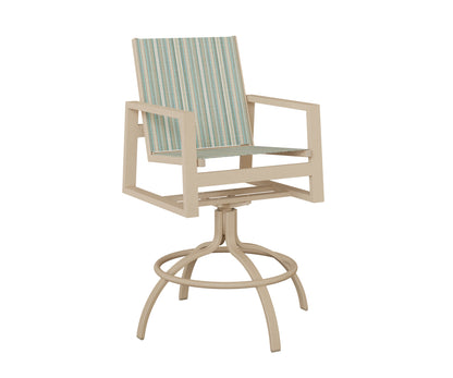 Vida Padded Sling Swivel Bar Chair