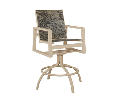 Vida Padded Sling Swivel Bar Chair