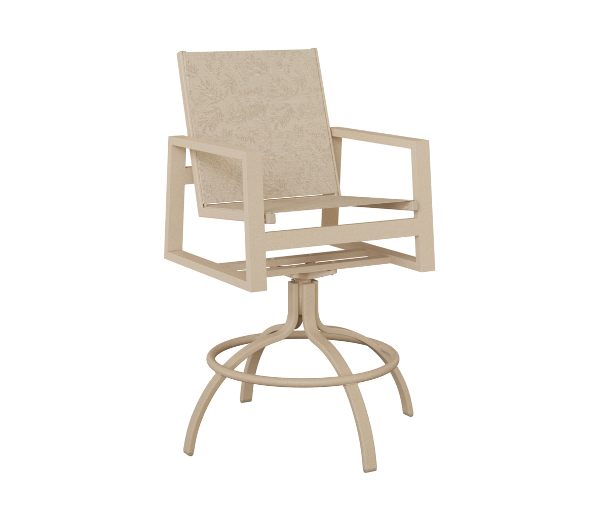 Vida Padded Sling Swivel Bar Chair