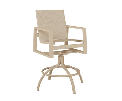 Vida Padded Sling Swivel Bar Chair