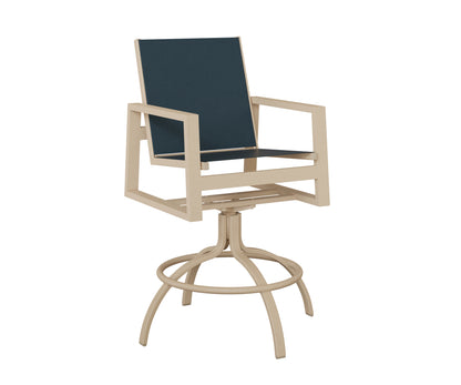 Vida Padded Sling Swivel Bar Chair