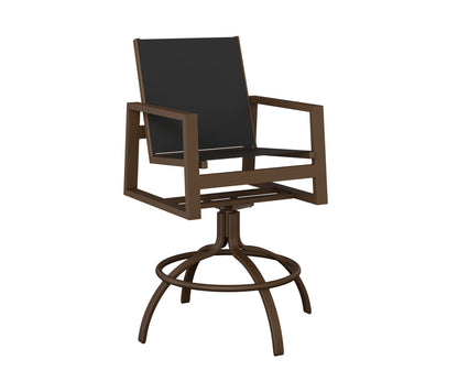 Vida Padded Sling Swivel Bar Chair