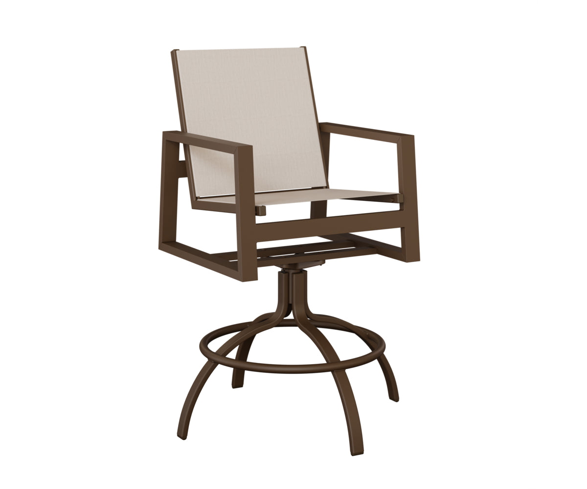 Vida Padded Sling Swivel Bar Chair