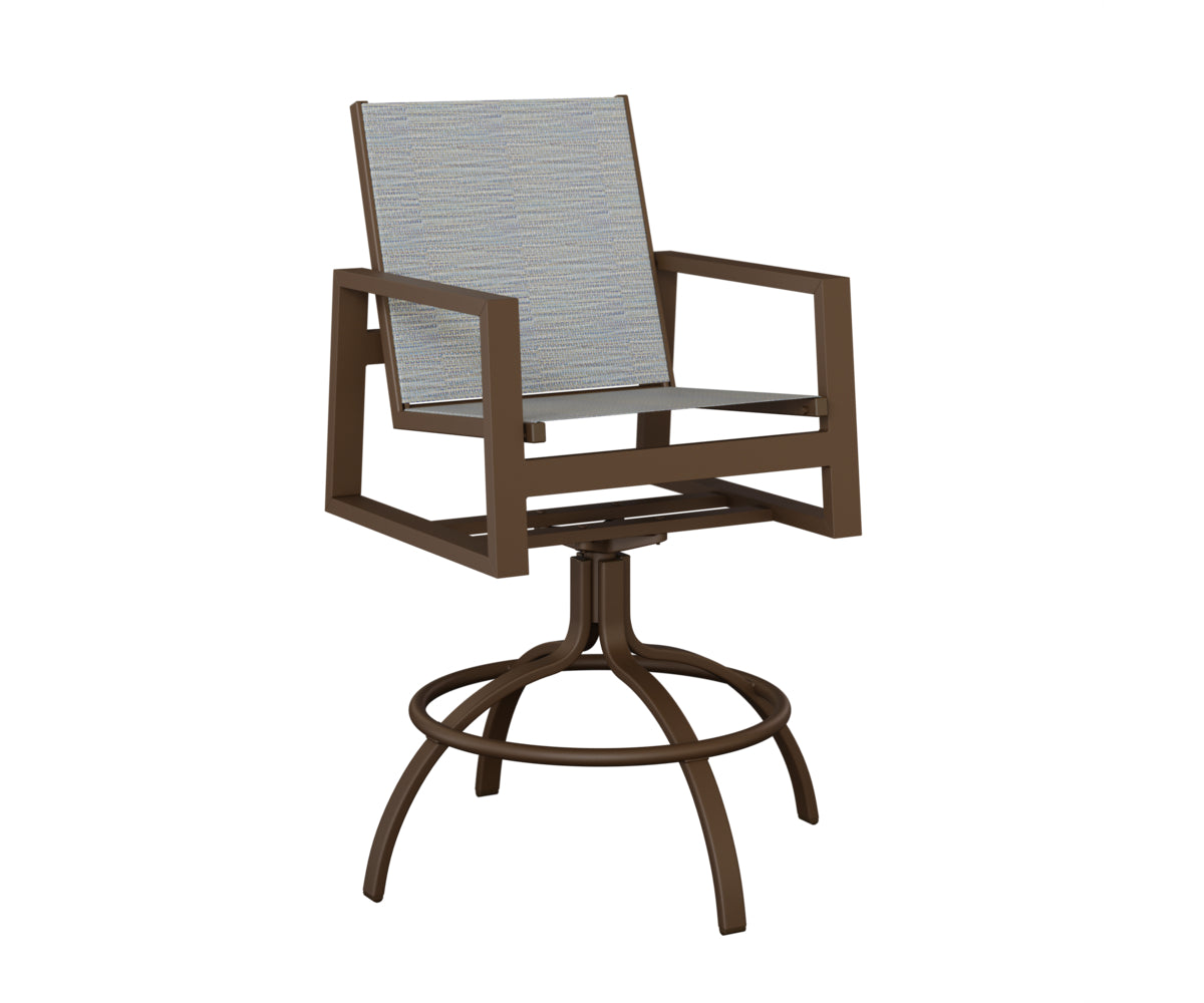Vida Padded Sling Swivel Bar Chair