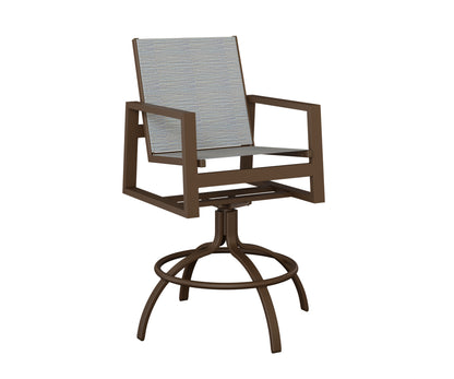 Vida Padded Sling Swivel Bar Chair