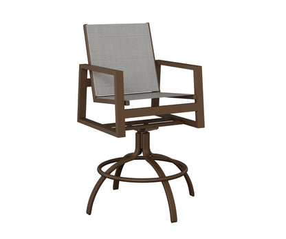 Vida Padded Sling Swivel Bar Chair